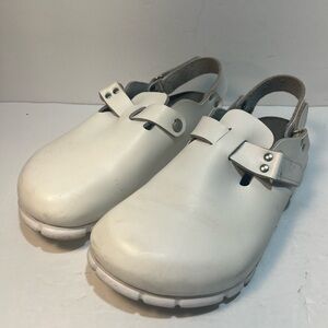 Alpro Birkenstock White Slip-On Mule Clogs Women’s Size 8 Men’s Size 6 EUC